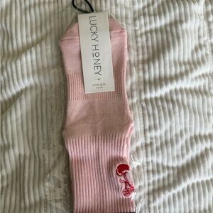 Lucky Honey Pink Crew Grip Socks